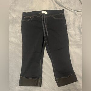 Just Be Dark Denim Drawstring Capri’s 1X